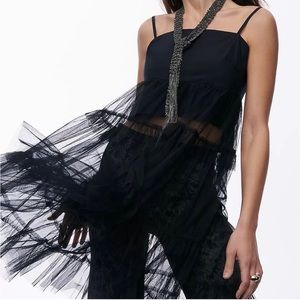 NWT Anthropologie Maeve Tiered Tulle Tunic S
